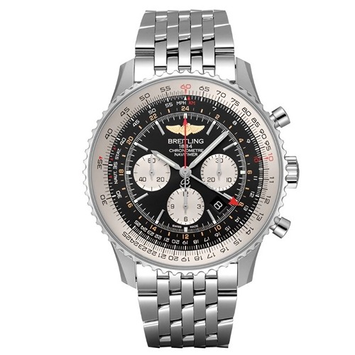 Designer Watch Stylish Navitimer Black Silver Chain 2457(Refurbished)
